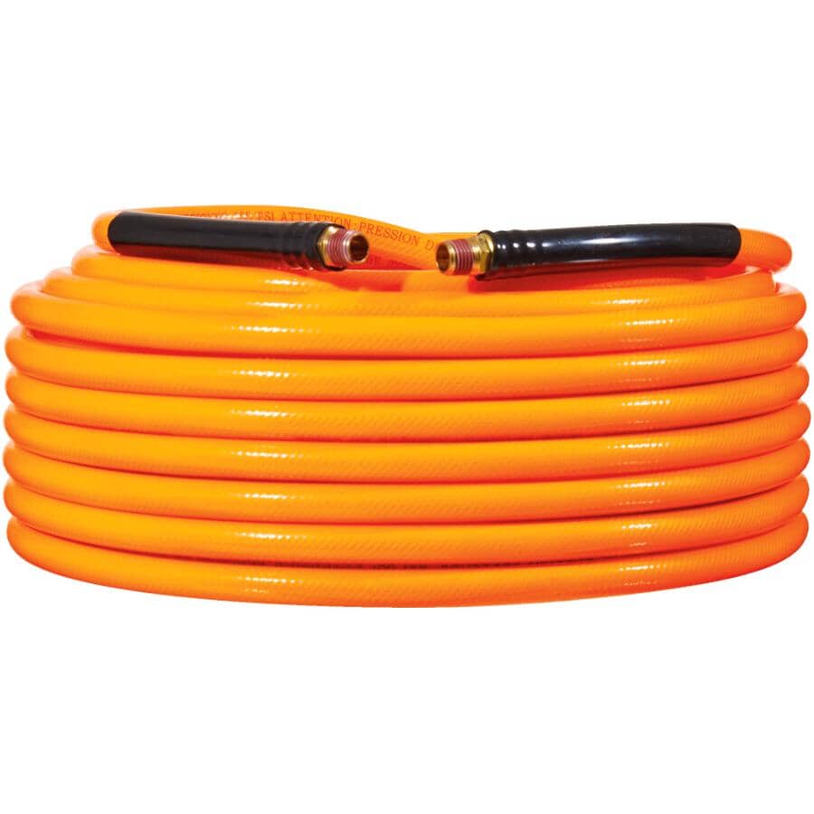 3/8" x 100' x 1/4" National Pipe Thread Orange PVC Air Hose