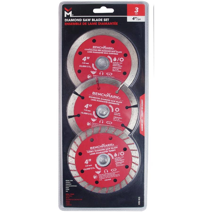4" Diamond Assorted Blades Set - 3 Pack