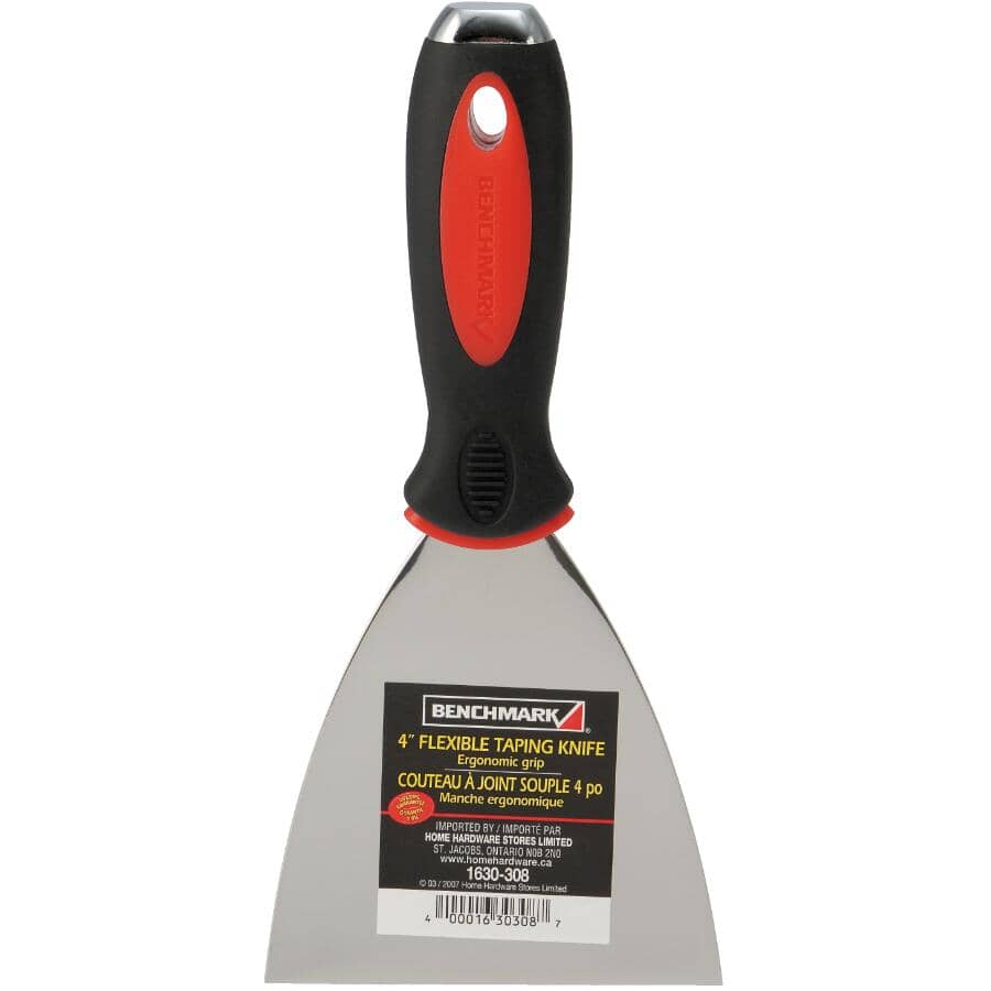 4" Flexible Wall Scraper - with Ergonomic Grip Handle