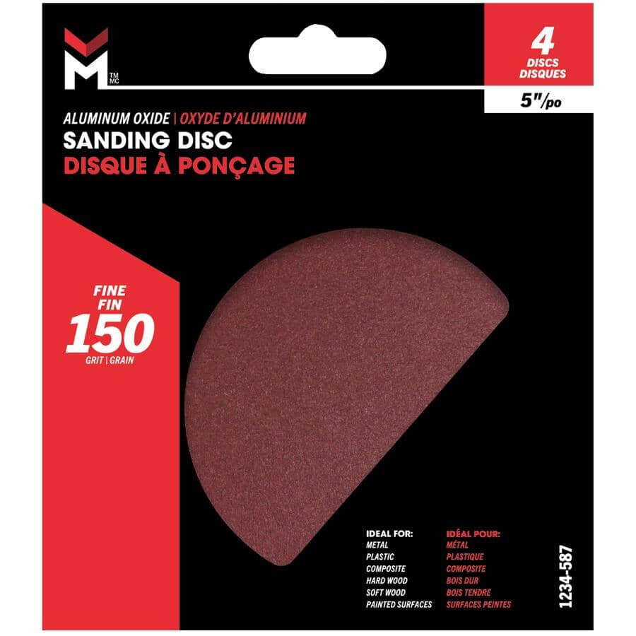 4 Pack 5" 150 Grit Pressure Sensitive Adhesive Sanding Discs