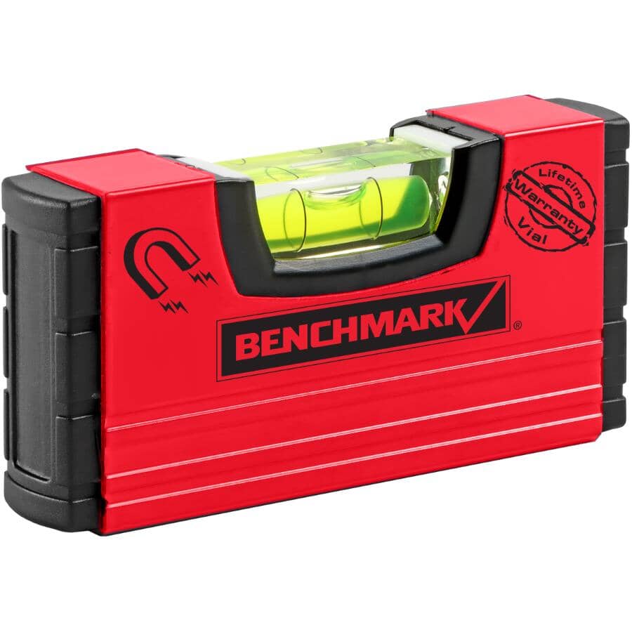 4" 1 Vial Pocket Size Magnetic Aluminum Box Level