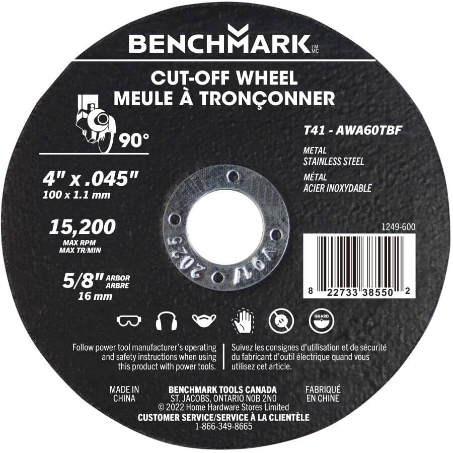 4" x 0.045" x 5/8" Metal Cut-Off Wheel