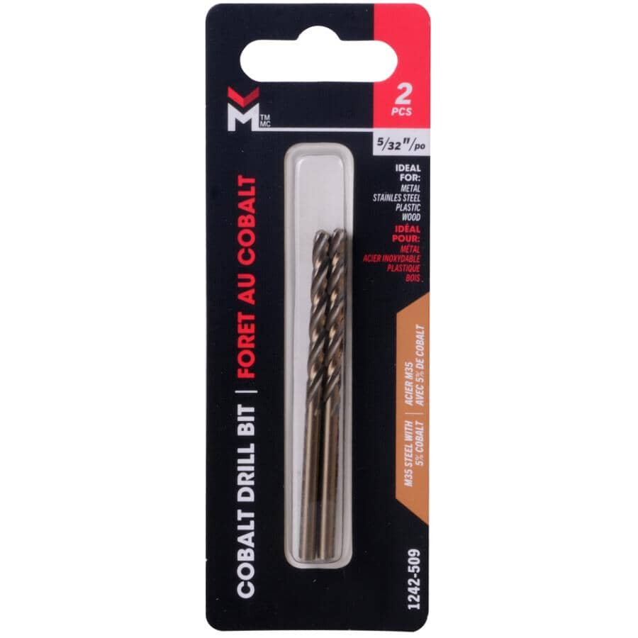 5/32" Cobalt Drill Bits - 3 Flute, 2 Pack