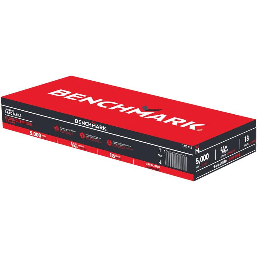 5/8" 18 Gauge Brad Nails - 5000 Pack