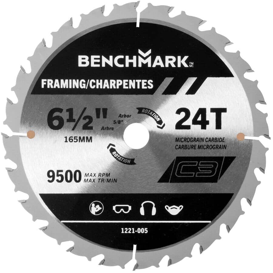 6-1/2" 24 Tooth Carbide Circular Saw Blade