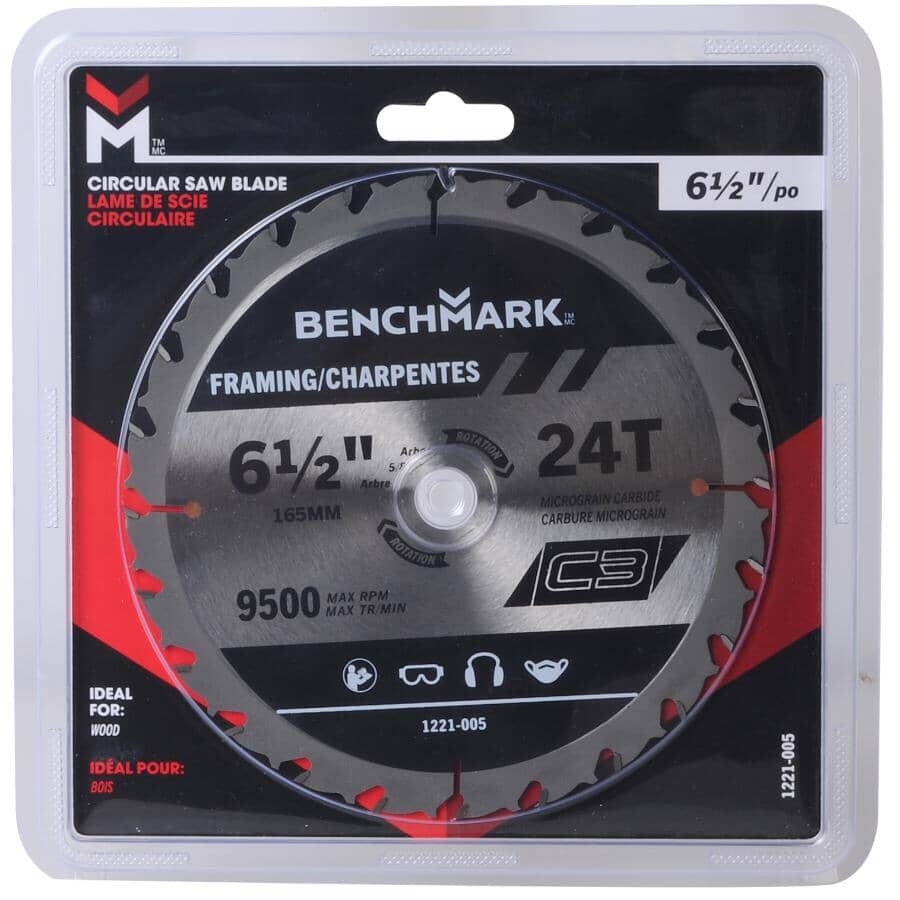 6-1/2" 24 Tooth Carbide Circular Saw Blade