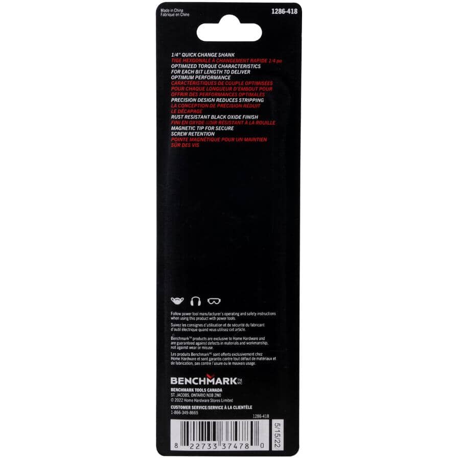 6" #2 Phillips Power Bits - 5 Pack