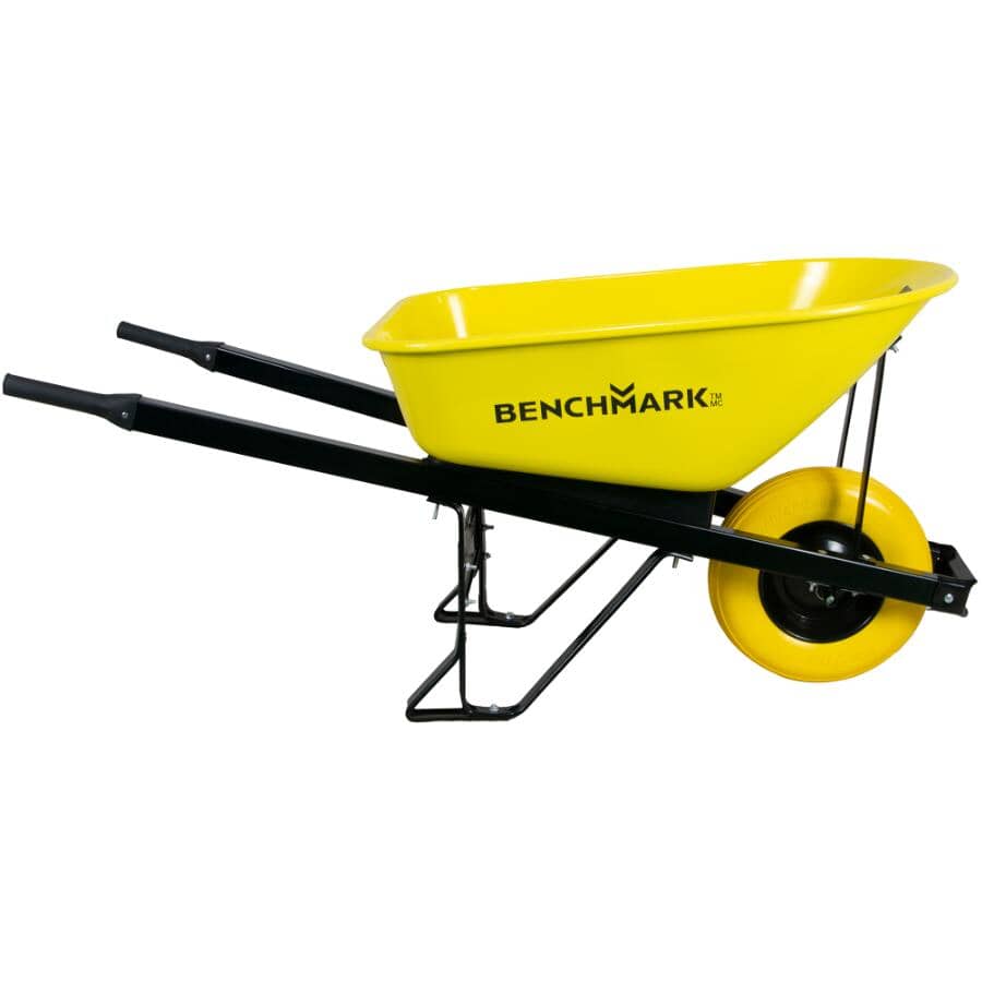 6 Cu. Ft Seamless Steel Tray Wheelbarrow
