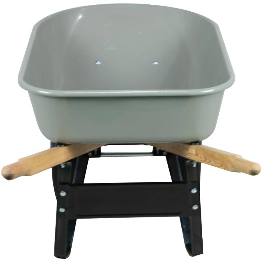 6 Cu. Ft Steel Tray Wheelbarrow with Dual Wheels