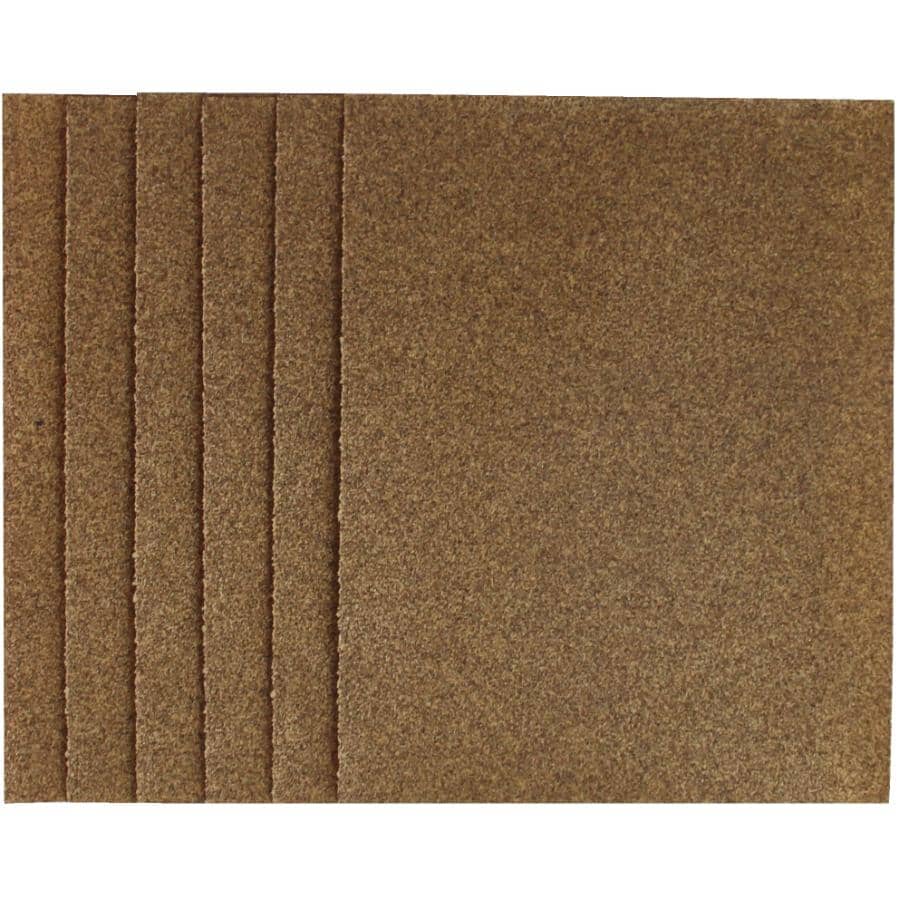 6 Pack 100 Grit 1/4 Sheet Aluminum Oxide Sandpaper