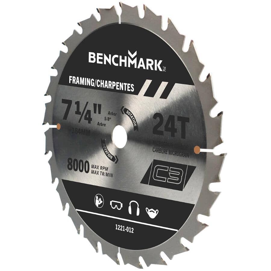 7-1/4" 24 Tooth Carbide Circular Saw Blade - Counter Clock Wise