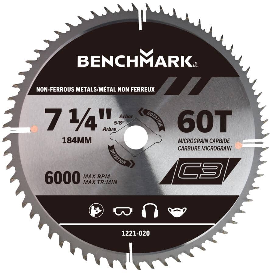 7-1/4" 60 Tooth Carbide Circular Saw Blade