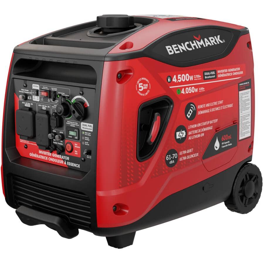 Dual Fuel Quiet Inverter Generator with Remote Start - 4500W