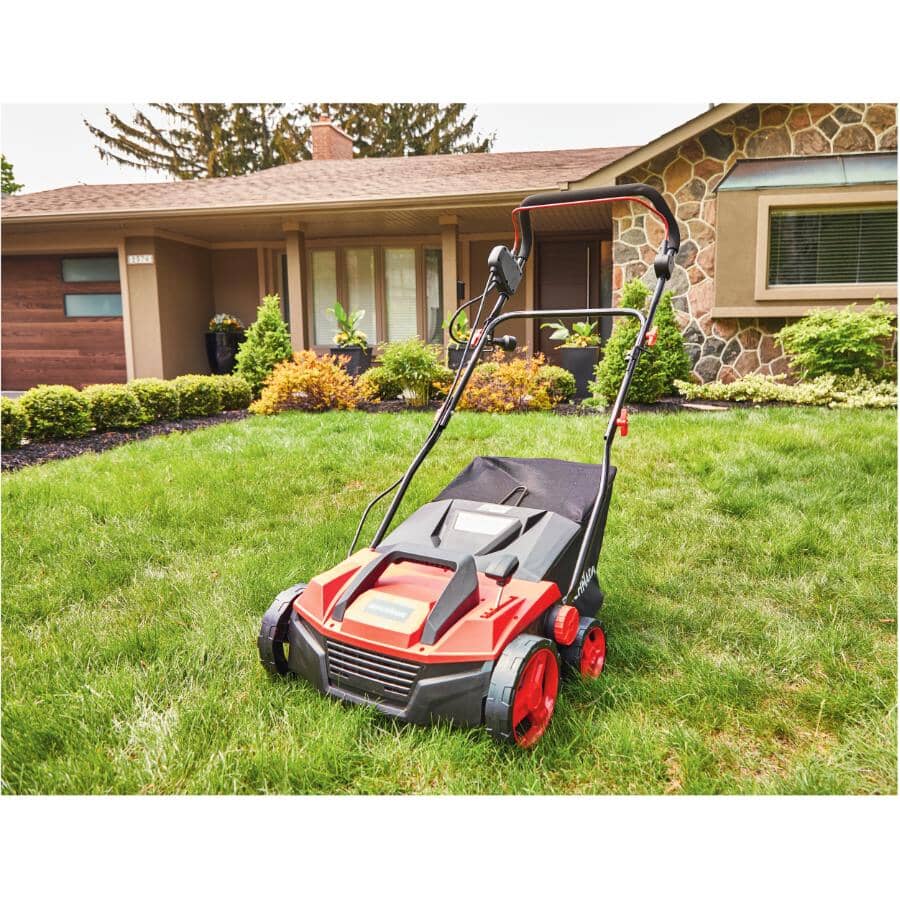 Electric Lawn Push Dethatcher & Scarifier - 13 Amp