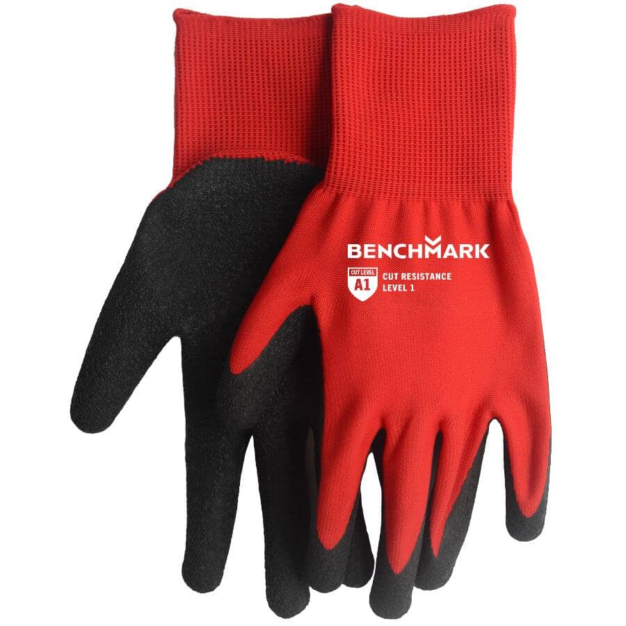 Knit Polyester Work Gloves - with Latex Coated Palms, XL