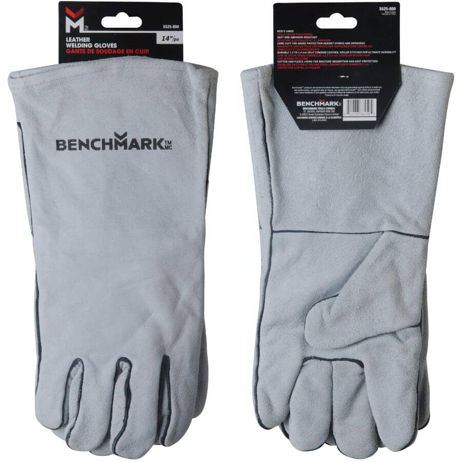 Men's Split Leather Lined Welder Gloves - 14"
