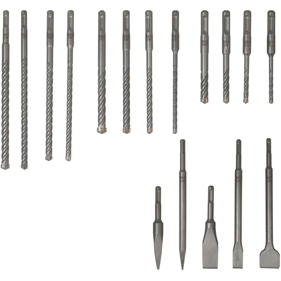SDS PLUS Drill Bit & Chisel Set - 17 Piece