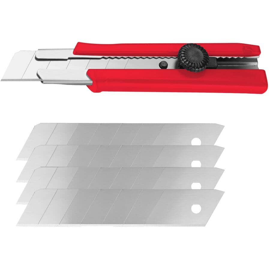 Snap Off Blade Utility Knife - 25 mm, with 4 Blades