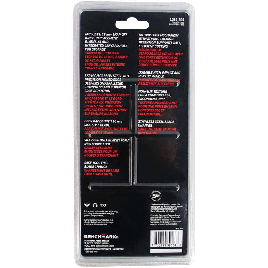 Snap Off Blade Utility Knife - 18 mm, with 4 Blades