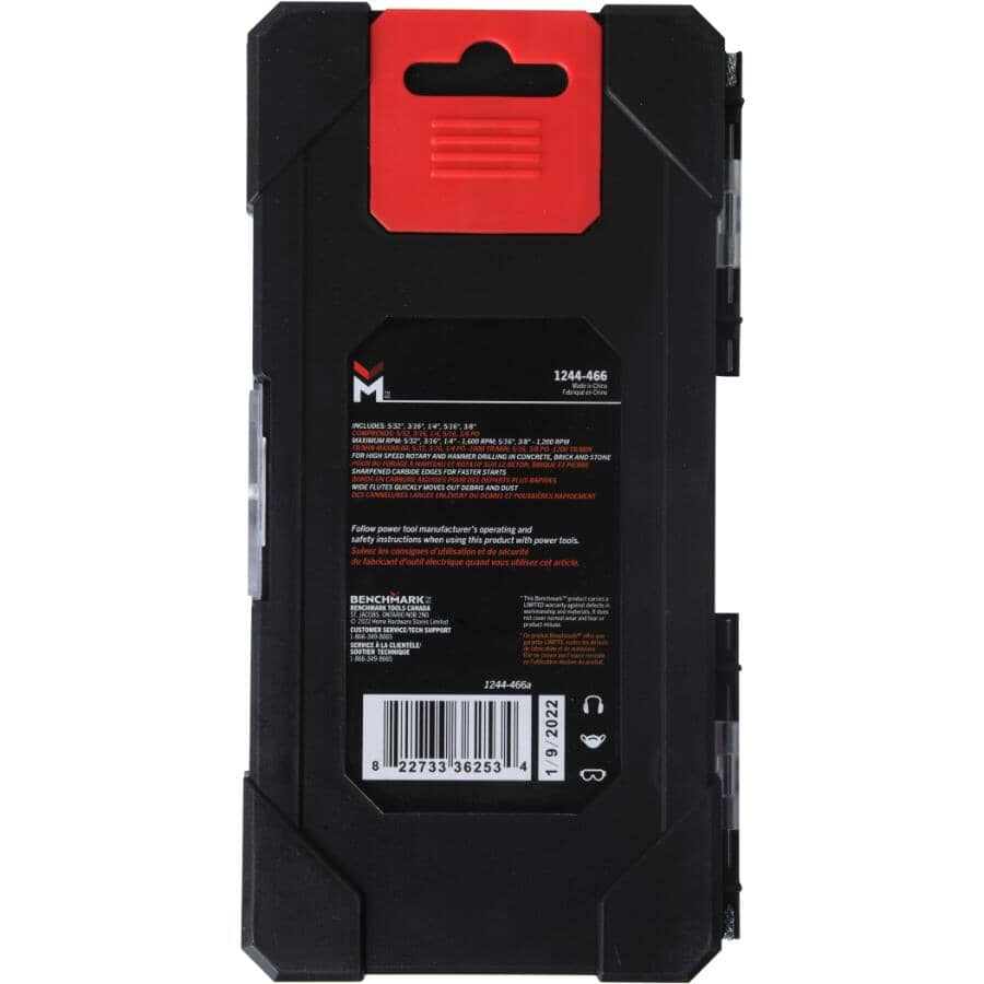 Tungsten Carbide Masonry Drill Bit Set - 5 Piece