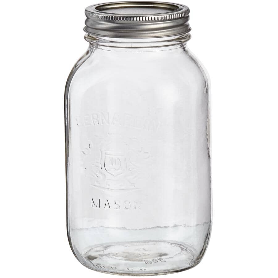 Regular Mason Jars with Lids - 1 L, 12 Pack