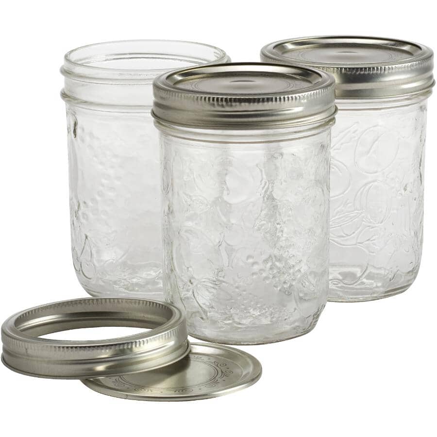 Wide Mason Jars with Lids - 500 ml, 12 Pack