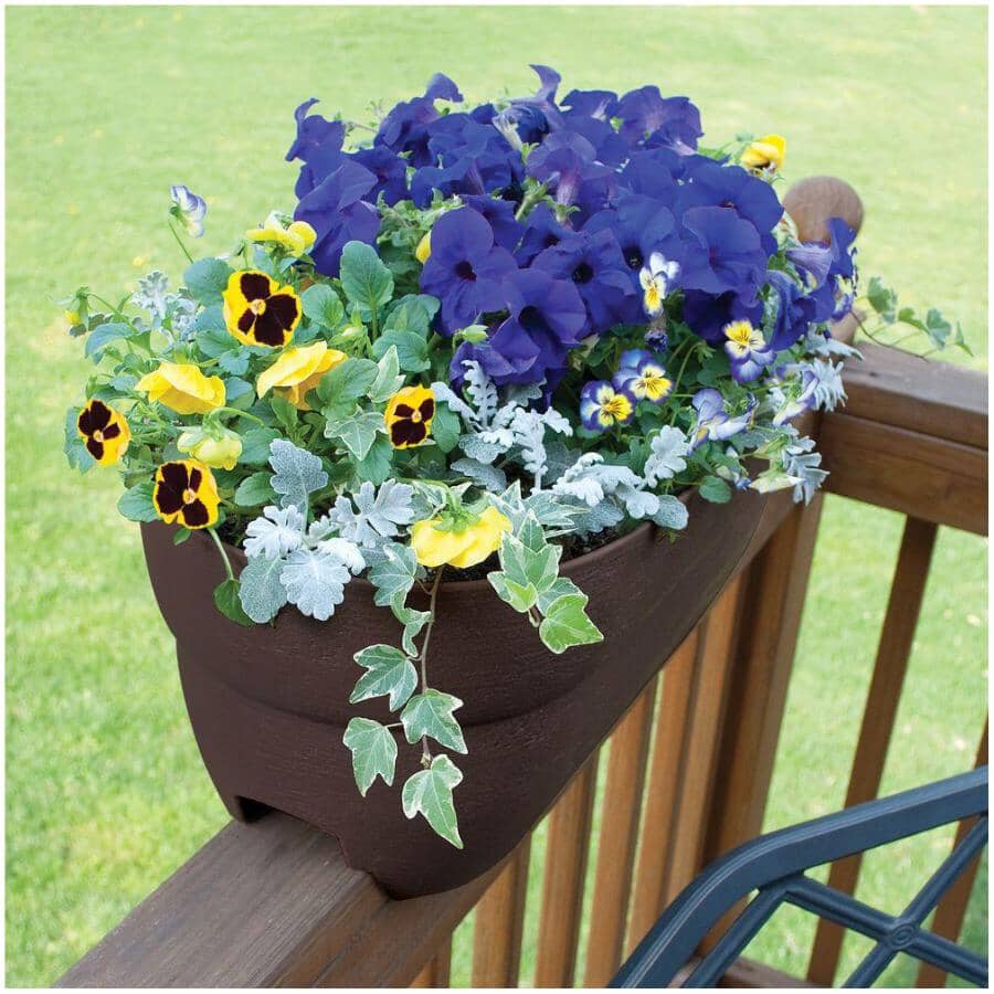 24" Deck Railing Planter - Brown
