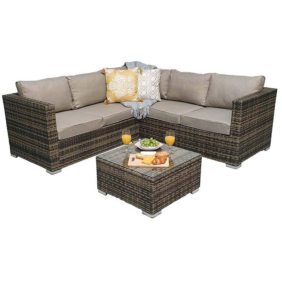 Georgette Wicker Sectional Set - 3 Pieces