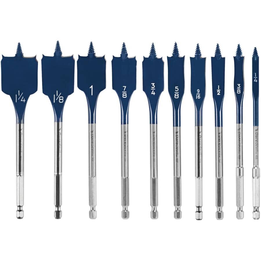 10 Piece Standard Daredevil Spade Bit Set