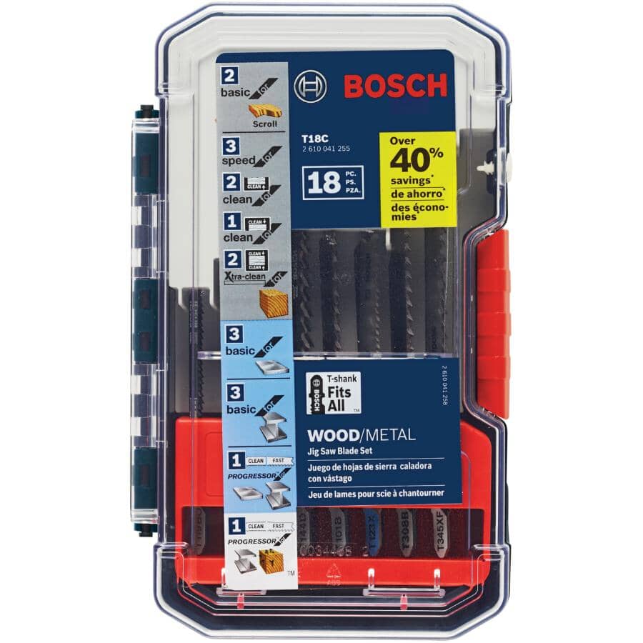 18 Piece T-Shank Jigsaw Blade Set, for Metal Cutting with Case