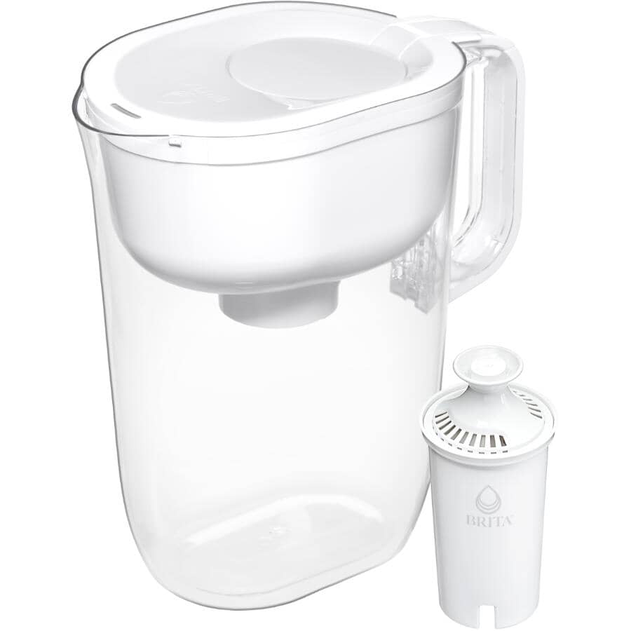 Huron Water Pitcher with Filter - White, 10 Cups