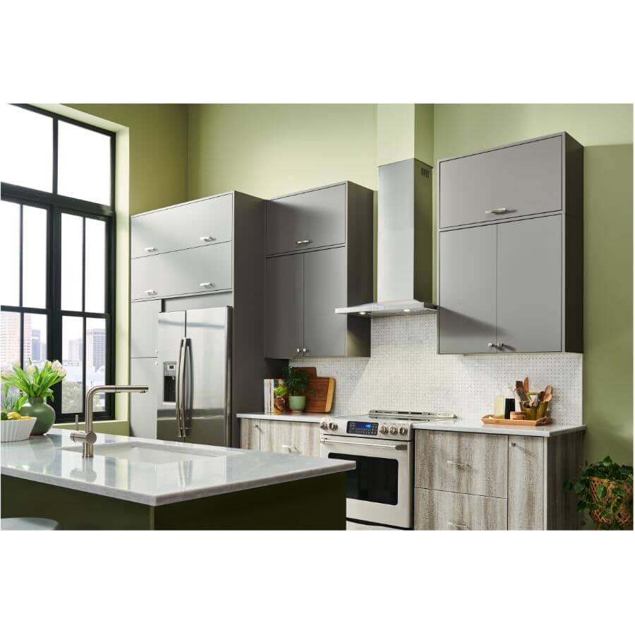 Slim Pyramid Wall Mounted Range Hood - with LED Light, 30", Stainless Steel