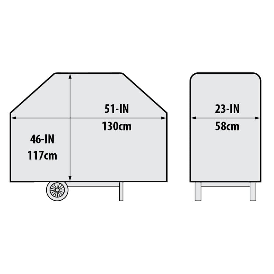 51" x 23" x 46" PVC Barbecue Cover, with Polyester Backing