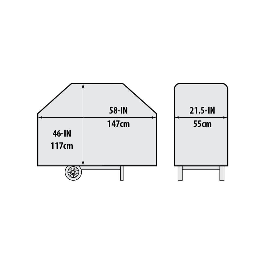 58" x 21.5" x 46" PVC Barbecue Cover, with Polyester Backing