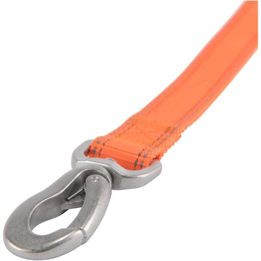 Polyester Webbing Dog Leash - Safety Orange, 1" x 6'
