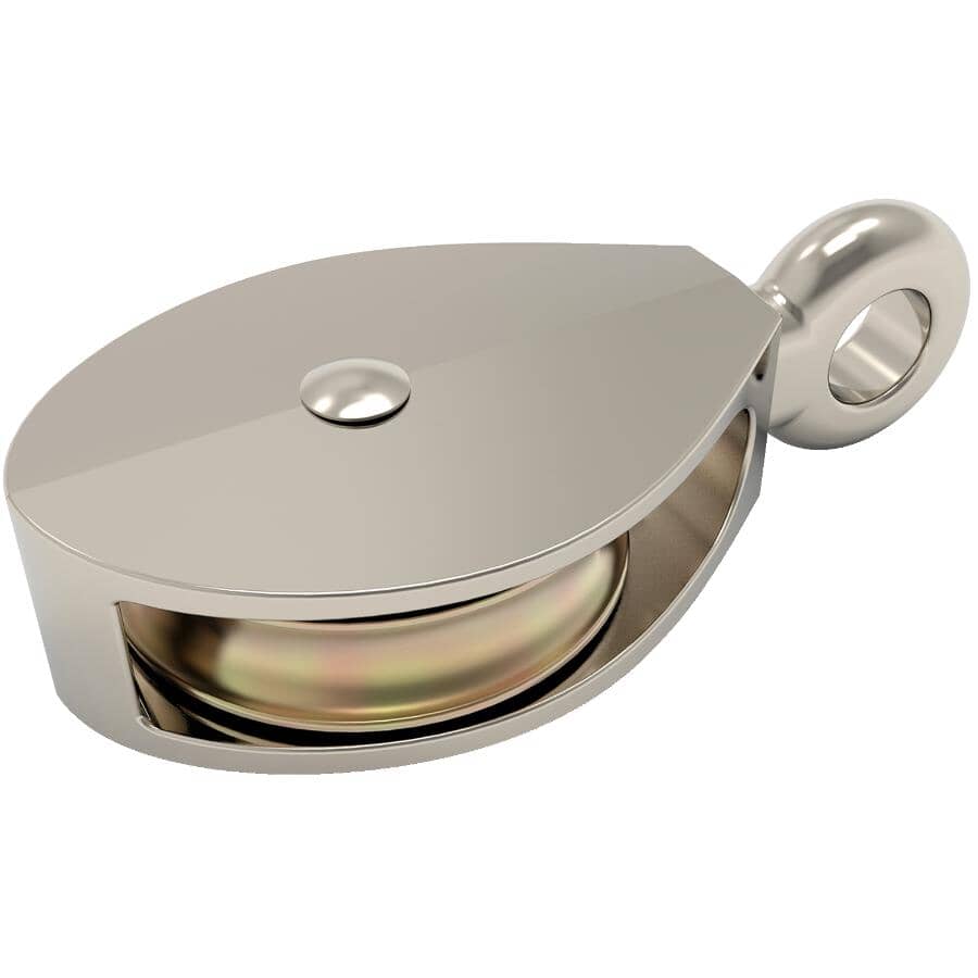 2" Fixed Eye Single Pulley - Nickel
