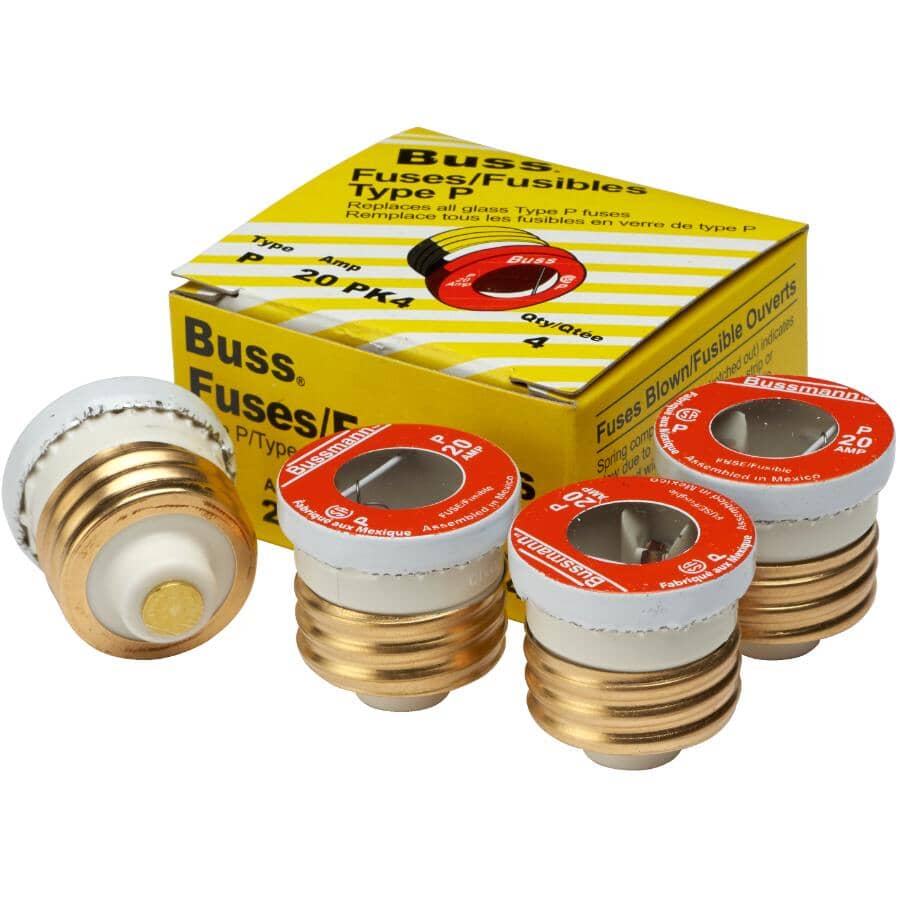 4 Pack 20 Amp P Plug Fuses