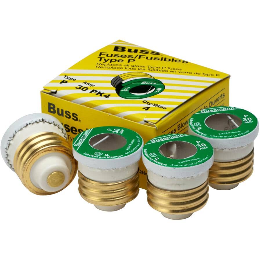 4 Pack 30 Amp P Plug Fuses