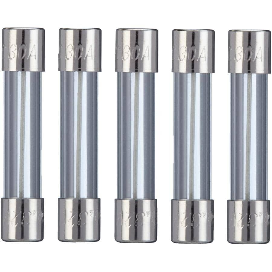 Fact Acting AGC 30 Amp Glass Fuses - 5 Pack