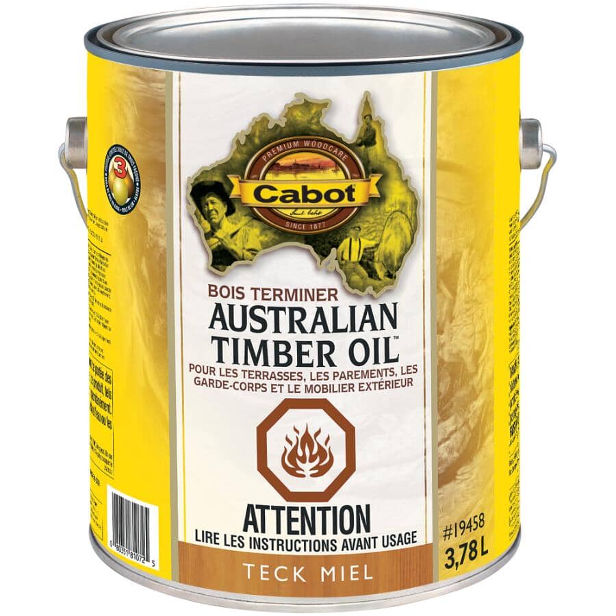 Wood Finish Australian Timber Oil Stain - Honey Teak, 3.78 L