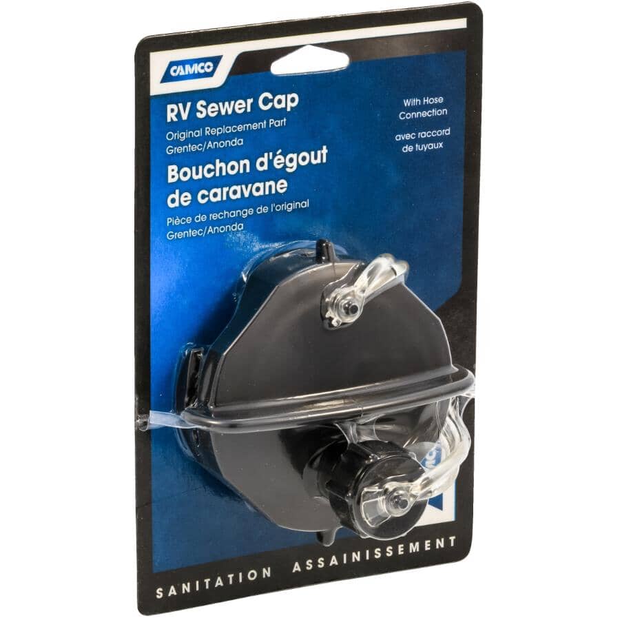 RV Sewer Cap - with Hose Connection