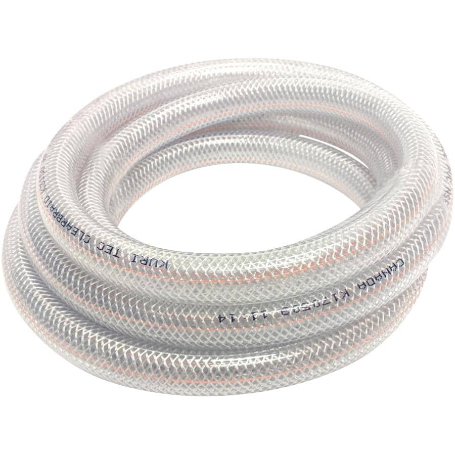 Braided Vinyl Tubing - 1/2" Inside Diameter x 3/4" Outside Diameter x 10'