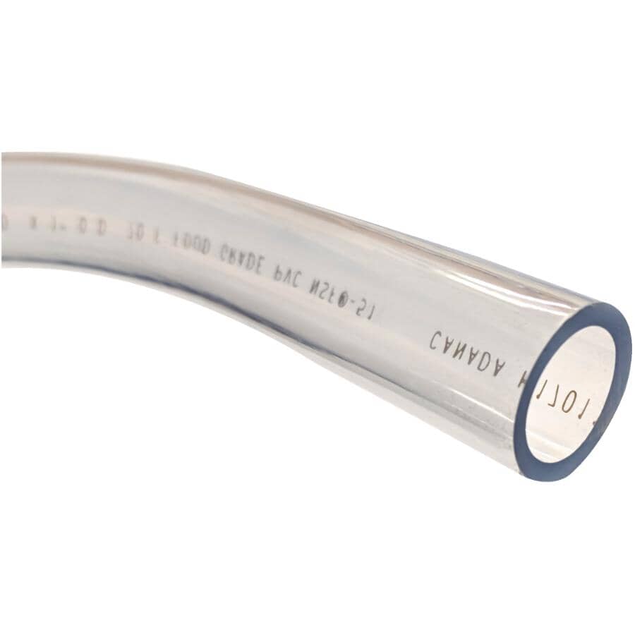 Clear Vinyl Tubing - 3/4" Inside Diameter x 1" Outside Diameter x 10'