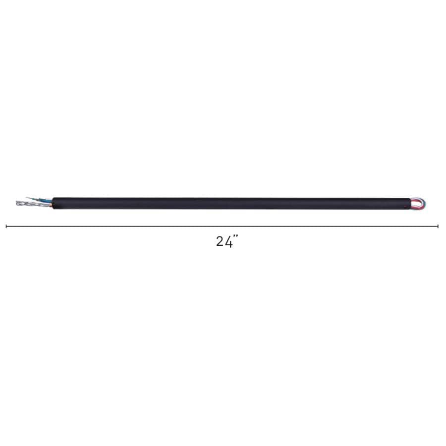 24" Downrod for Ceiling Fan - with Wire, Matte Black