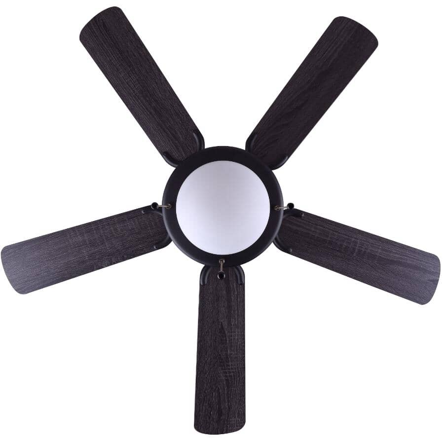 Cutler 42" Ceiling Fan with Light - Reversible Blades, Matte Black