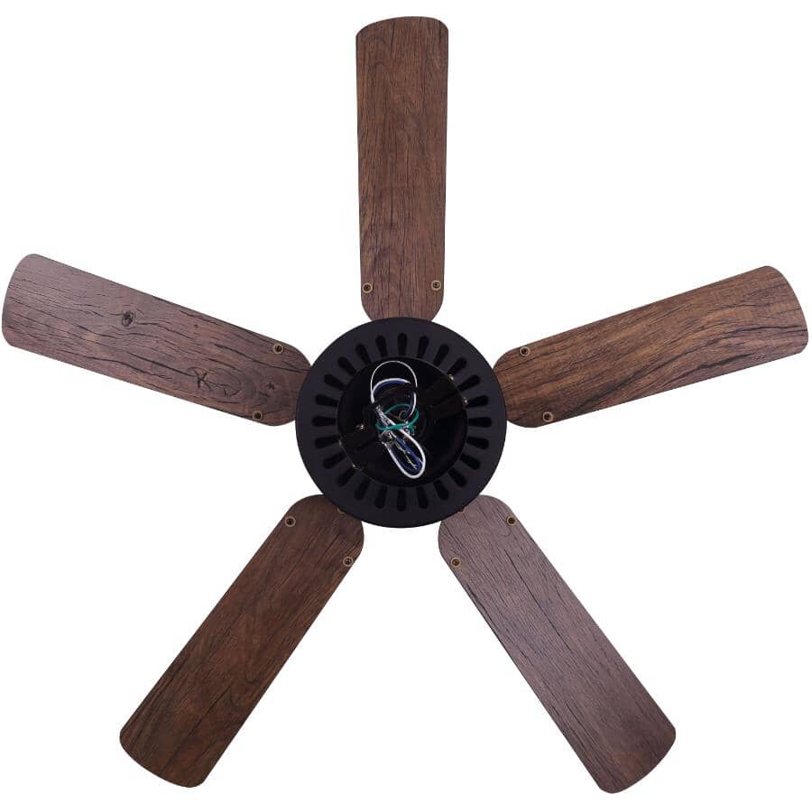 Cutler 42" Ceiling Fan with Light - Reversible Blades, Matte Black