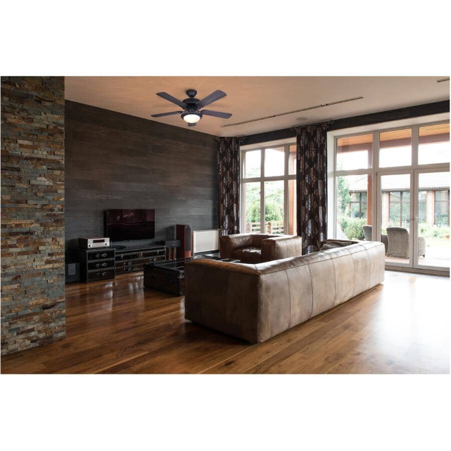 Cutler 42" Ceiling Fan with Light - Reversible Blades, Matte Black