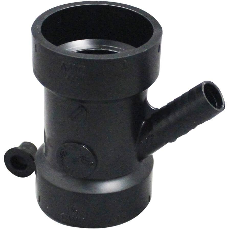 1-1/2" Hub x 1-1/2" Hub x 1/2" Spigot ABS Dishwasher Wye