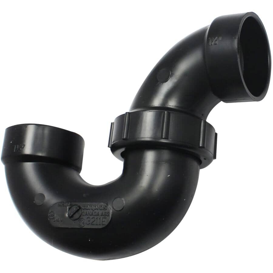 1-1/2" Hub x Hub ABS Adjustable P-Trap with Union Connection