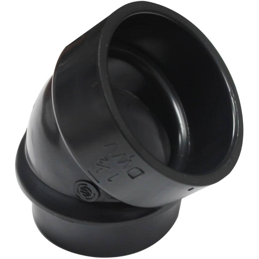 1-1/2" Spigot x 1-1/2" Hub ABS 45 Degree Street Elbow